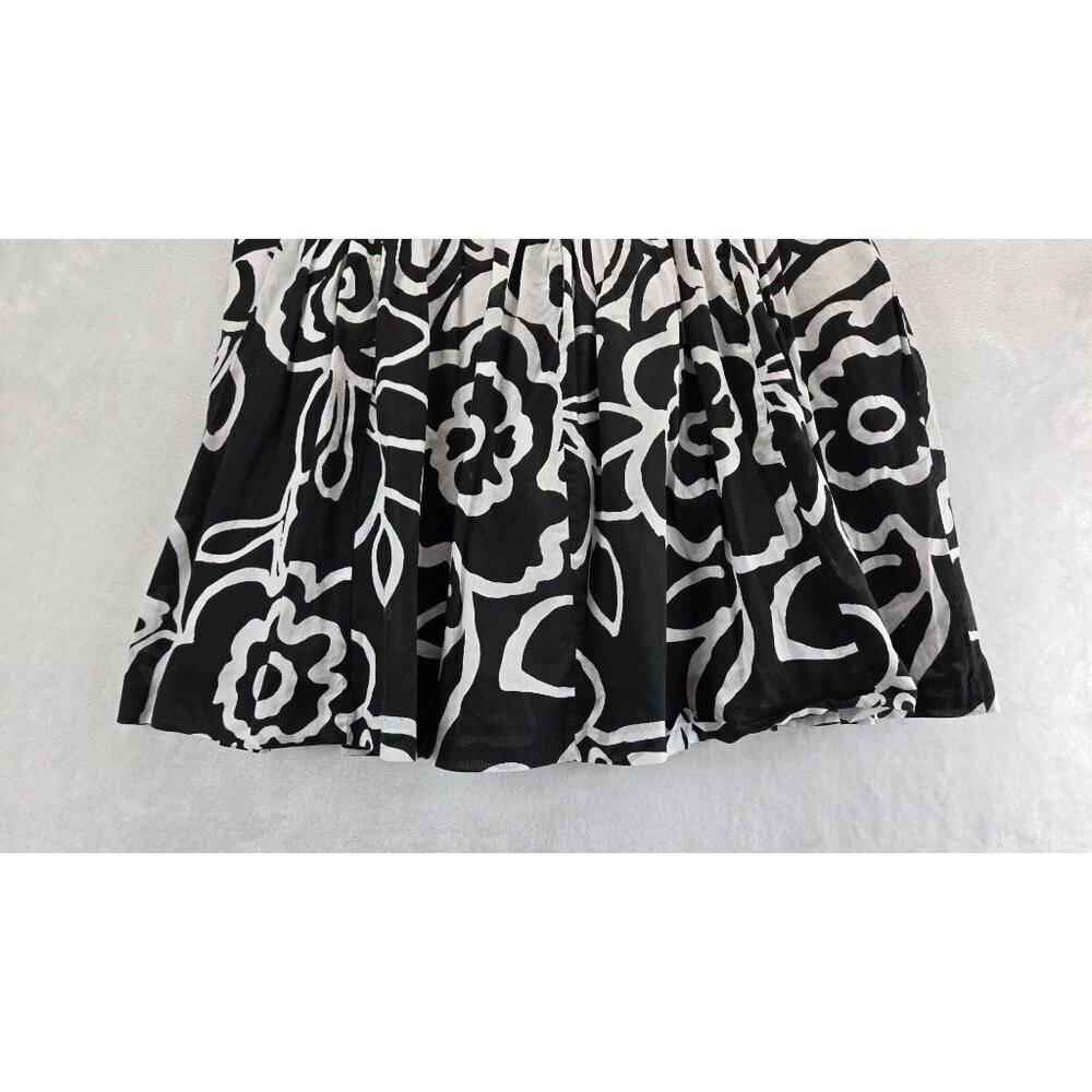 Karen Kane Black/White Skirt Abstract Floral Full Knee Sz 14 Hip Bank Flouncy - Picture 3 of 12